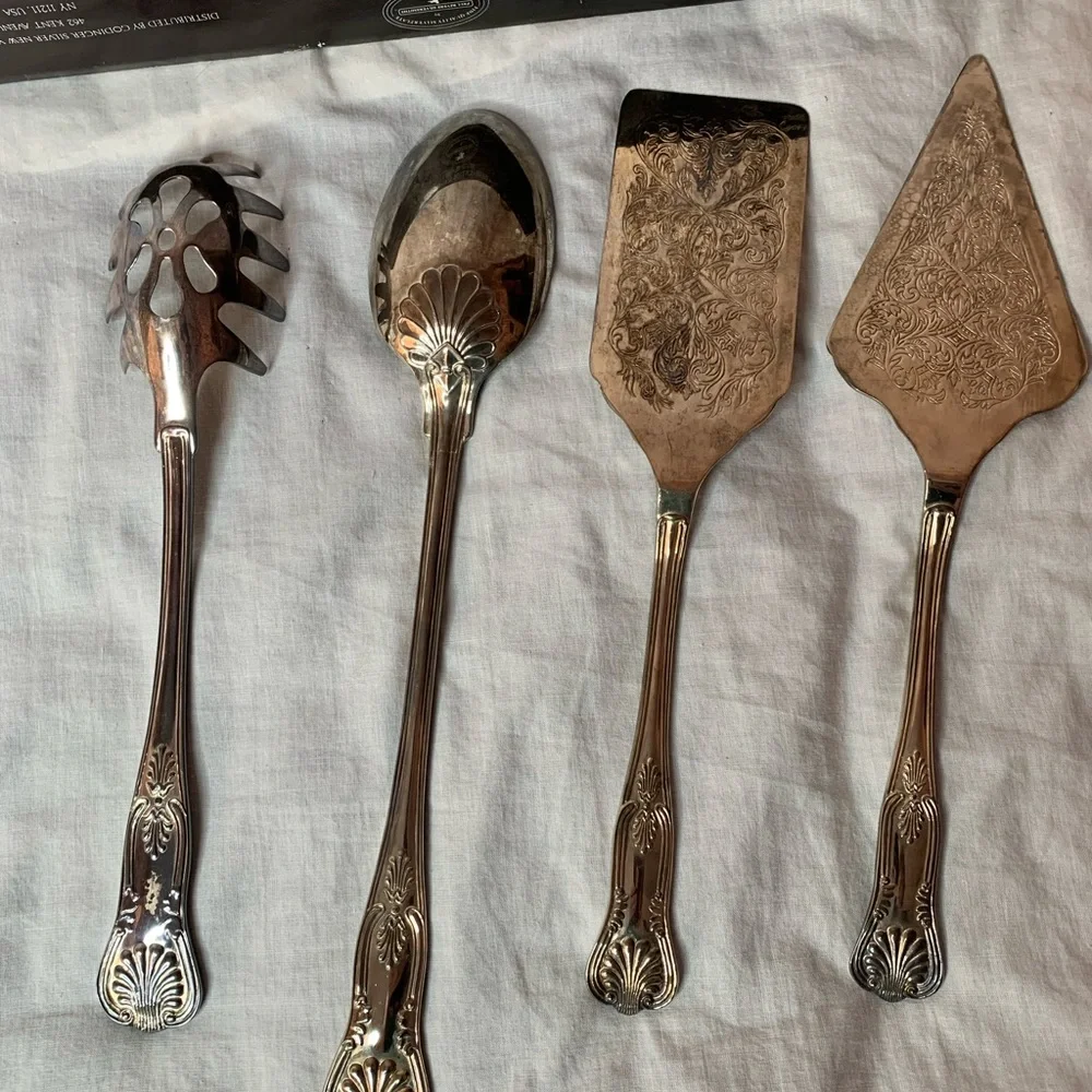 vintage 1987 Godinger silver plated 4 pieces-hostess serving set Paul Revere